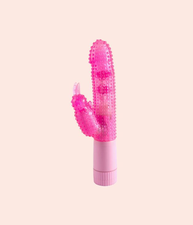Textured pink rabbit vibrator